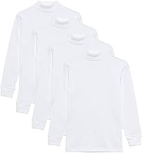 Channo Chemise de sous-vêtement Thermique pour Enfants à col Haut et à Manches Longues, Couleurs Unies