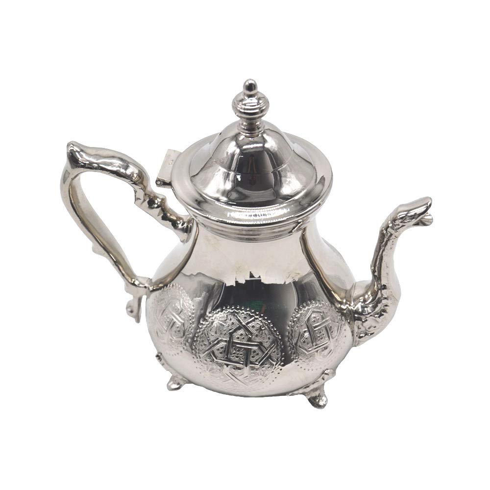 Théière marocaine en argent allemand 1L modèle nº10 Horus Artesanía de Egipto