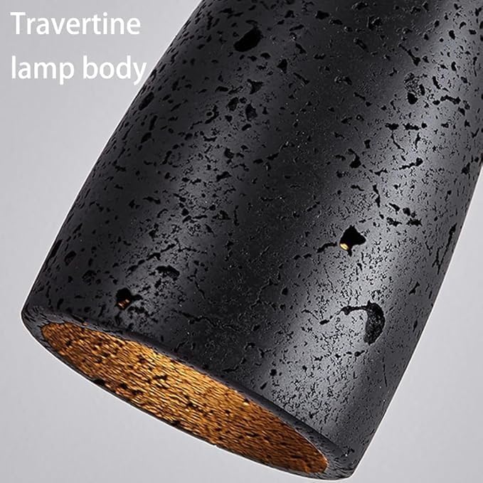 Travertine and Wood Light Retro Lamp with Stshade Nordic Kitchen Island Lighting for Dining Room Farmhouse Chandelier/K