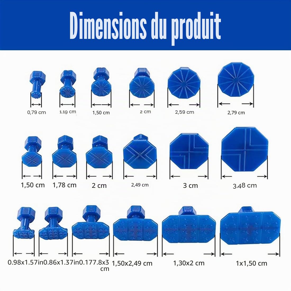 Ventouse Carrosserie, Kit De Réparation De Bosses Pour Voiture, Kit Débosselage Sans Peinture, Kit De Debosselage Carrosserie Sans Peinture Avec 18 Ventouses Bleu Et Marteau De Barre En T