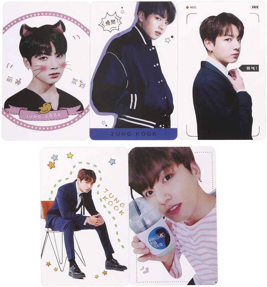 LEIZENG 5pcs Kpop Transparent Hand Card EXO BTS TWICE Photocard Decor