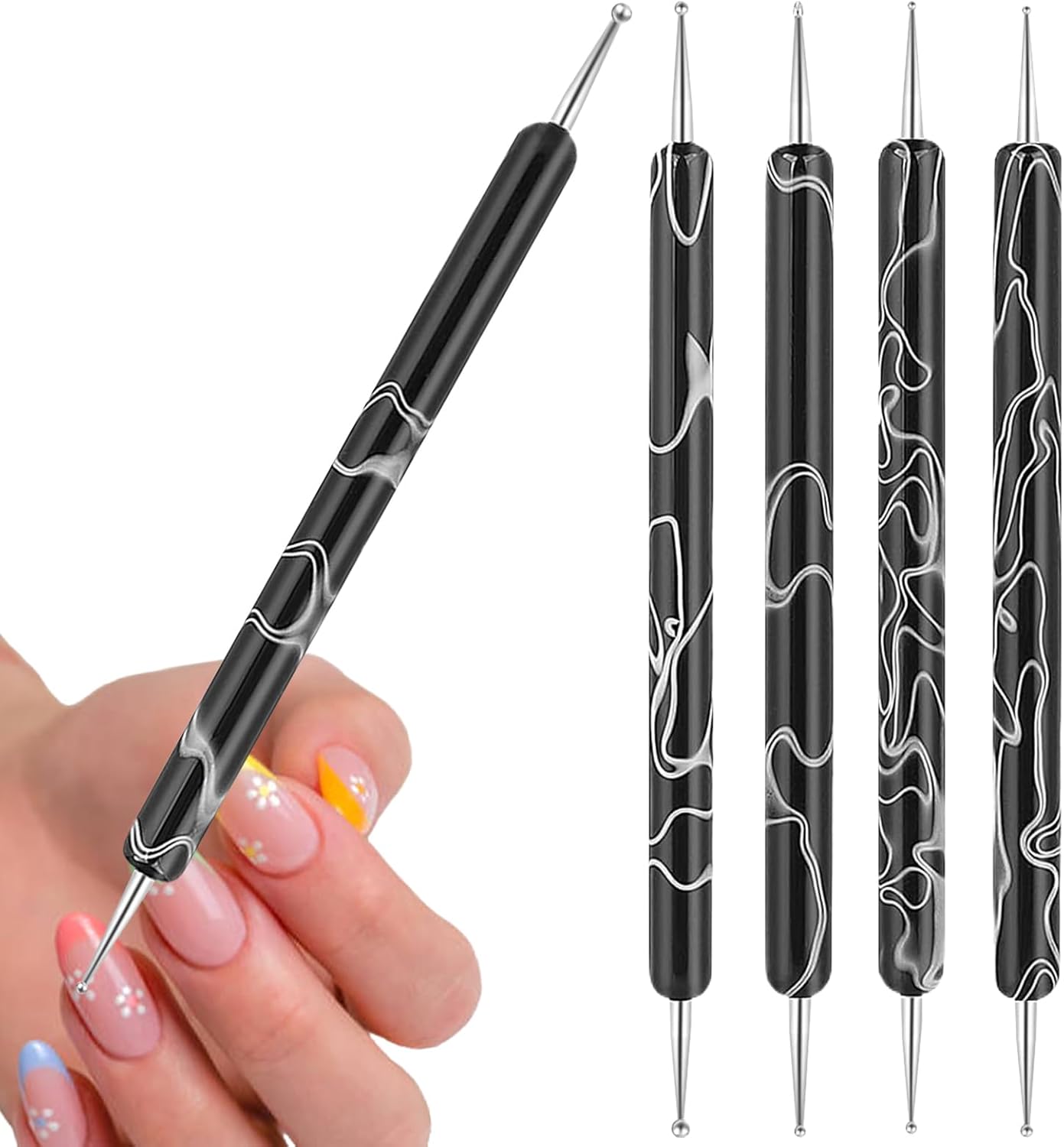 Nail Dotting Pen,Comfortable Grip Manicure Gadget | Nail Decoration Dotting Pens | for Women Mothers Girlfriends Professionals Home Salon Everyday Studio
