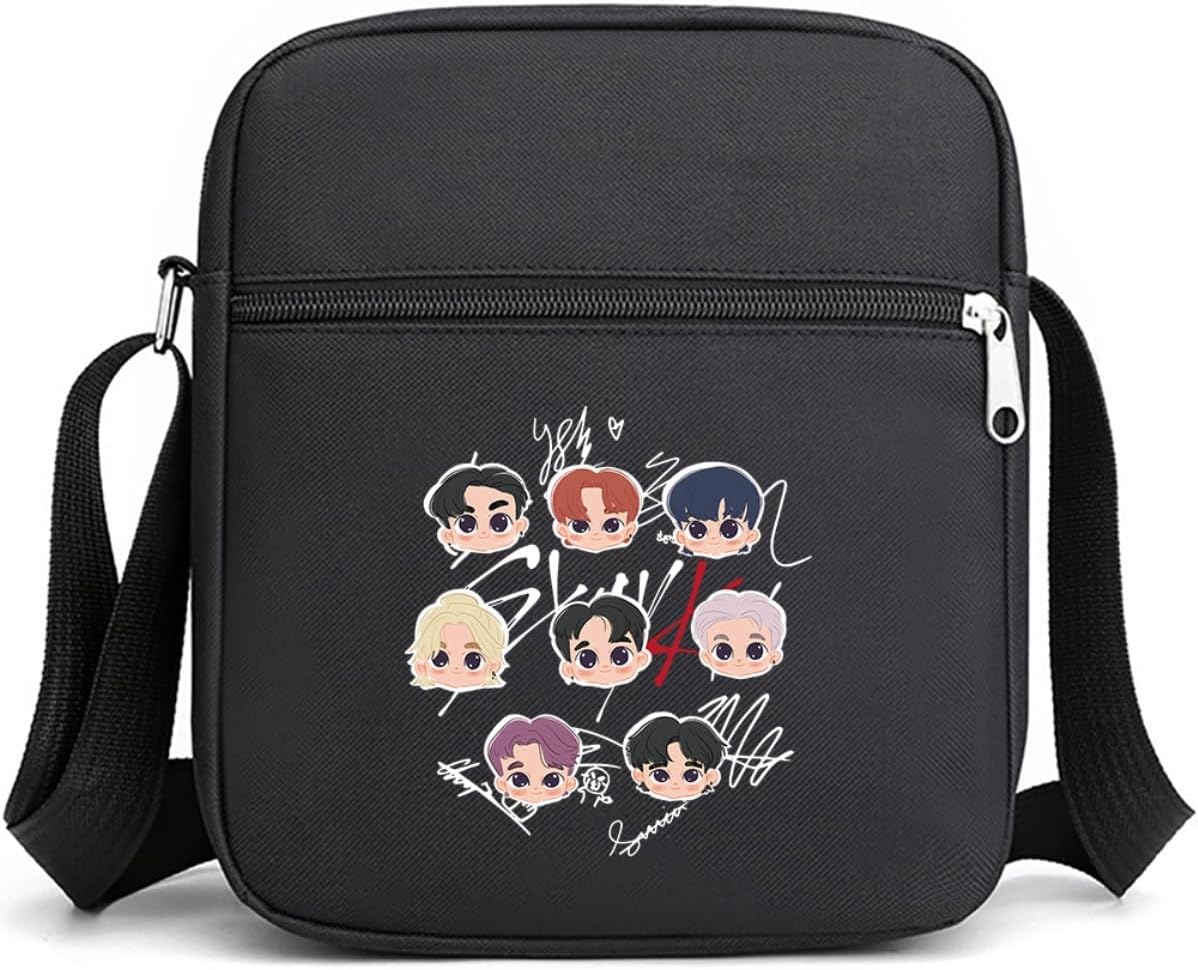 K-pop Merch Stray Kids Merch Crossbody Bags for Women Men Crossbody Purse with Zipped Pockets Handbag Shoulder Bag