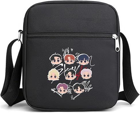 K-pop Merch Stray Kids Merch Crossbody Bags for Women Men Crossbody Purse with Zipped Pockets Handbag Shoulder Bag