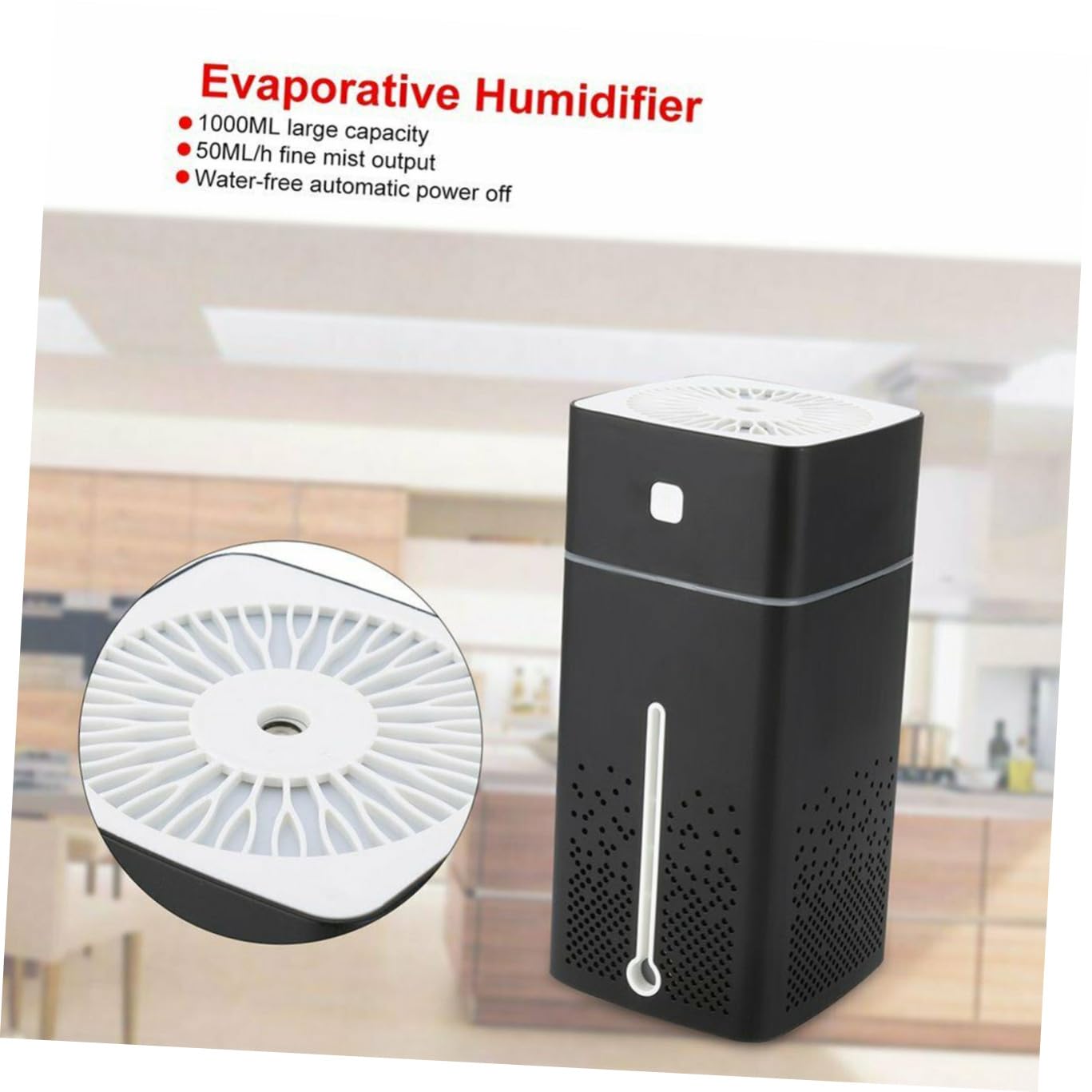 Umidificatore USB Mini Multifunzione 1l Silenzioso per Casa e Auto | Plastica Nera, Aumenta L’umidità, Riduce Odori Sgradevoli, Adatto a Scuola e Auto