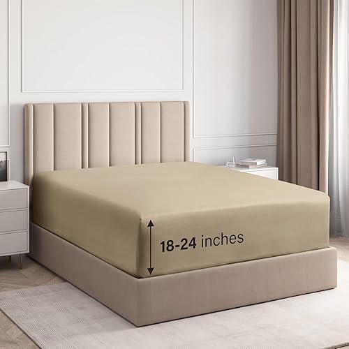 Sábana bajera de bolsillo extra profundo de algodón de 400 hilos sábana bajera de tamaño King sábanas de algodón King sábana de bolsillo extra