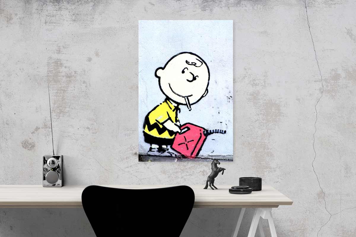 Póster de Charlie Brown Banksy para habitación (90 x 140 cm)