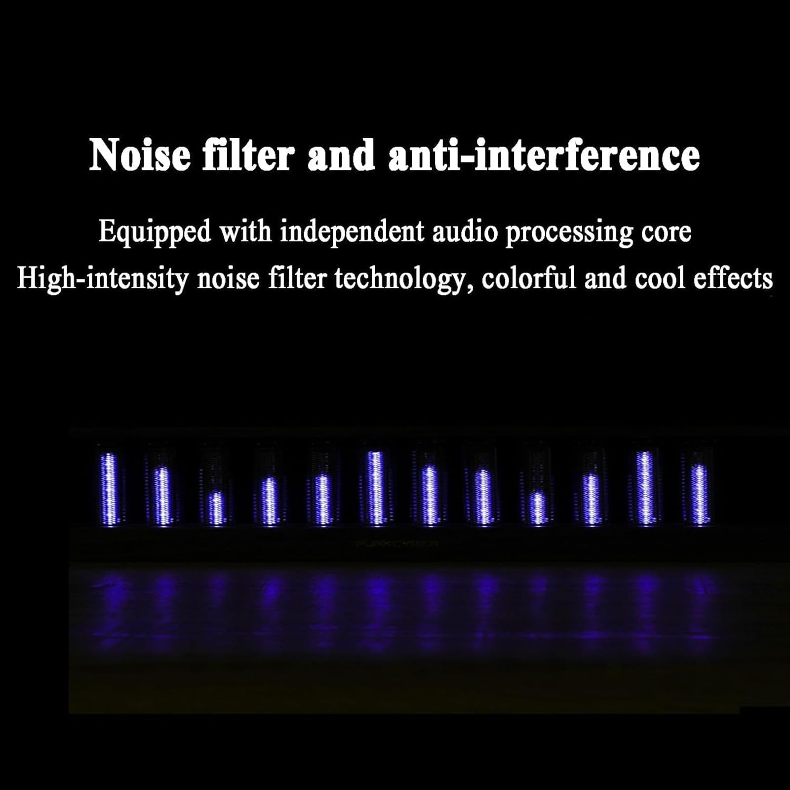 Wyświetlacz analizatora widma audio, lampa RGB Sound Pickup Spectrum, 7 wstępnie ustawionych trybów, regulowane światło spektrum muzyki, z rurką Nixie, przetwornikiem MIC, do dekoracji USB