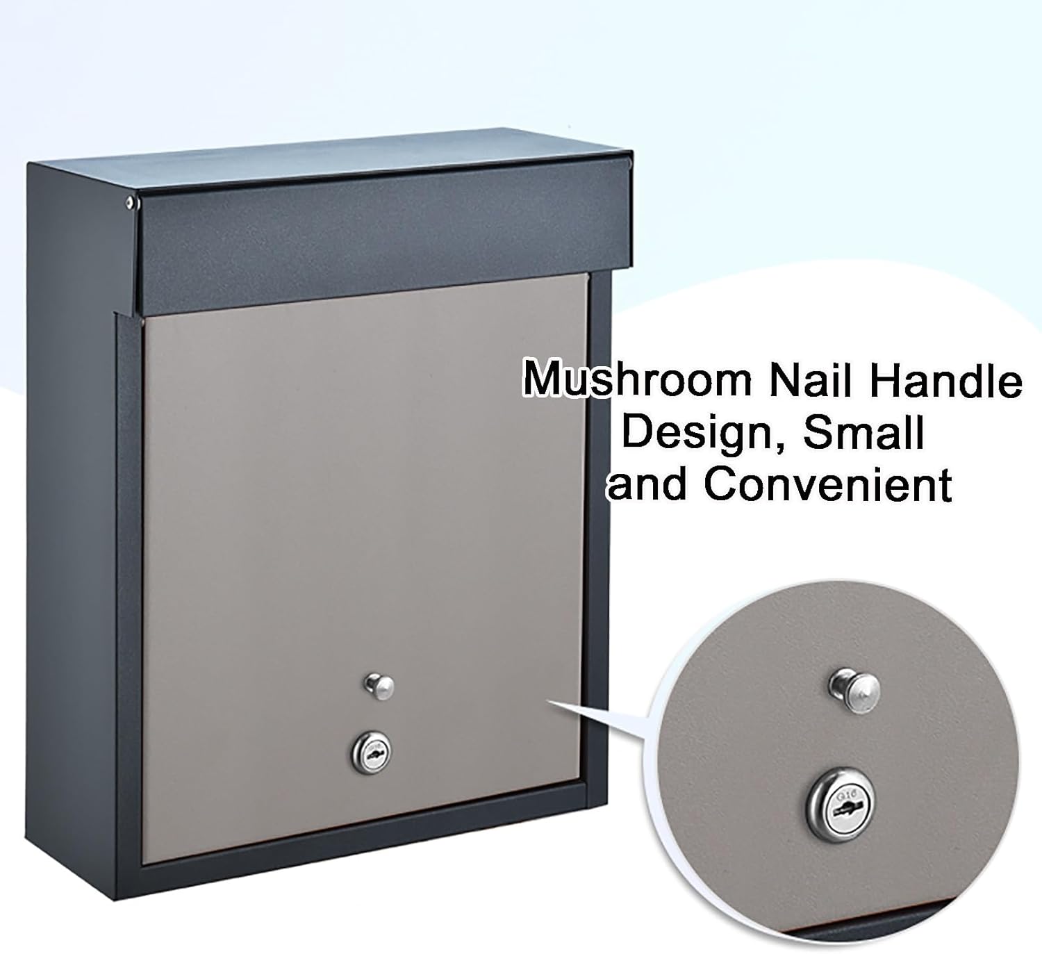 Mounted Mailboxes for Outside, Wall Mount Mailbox Galvanized Sheet, Mail Box with Classic Lock, Easy to Install Metal Mailbox