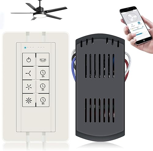 Miniatura 1 de Kit de control remoto de ventilador de techo WiFi inteligente, control universal de ventilador de techo de 3 velocidades con atenuador, compatible