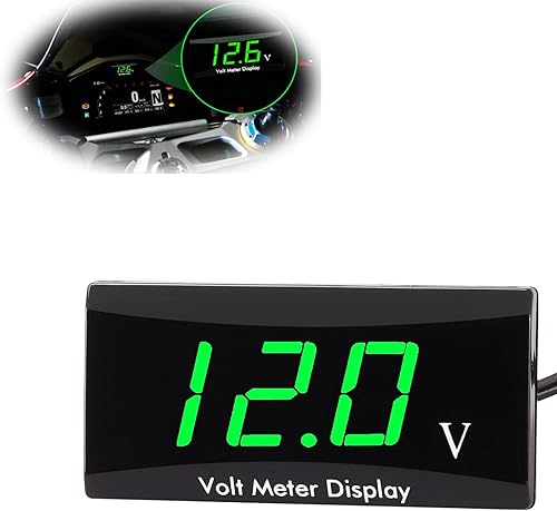 Voltímetro digital de 12 V para monitor de voltaje, voltímetro de metal impermeable para motocicleta, voltímetro universal automotriz de energía