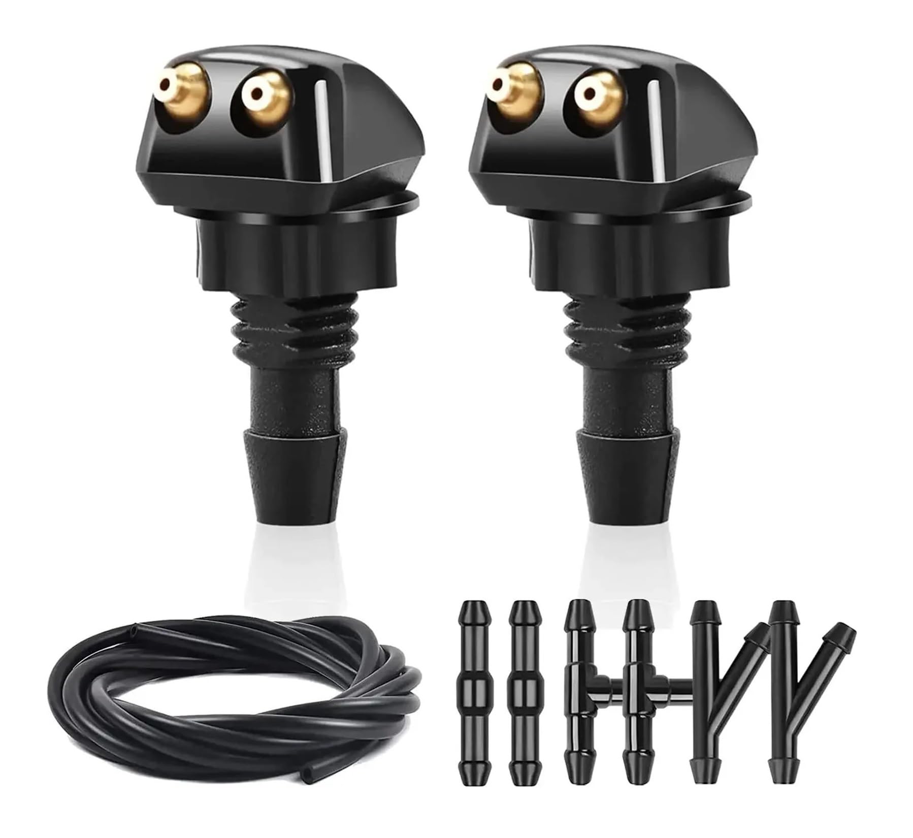 Zhlouytg 1Set Car Dual Hole Windshield Washer Nozzle Water Spray For Most Cars Wiper Cleaning Front Windshield Spray Nozzles Washer Jet Kit