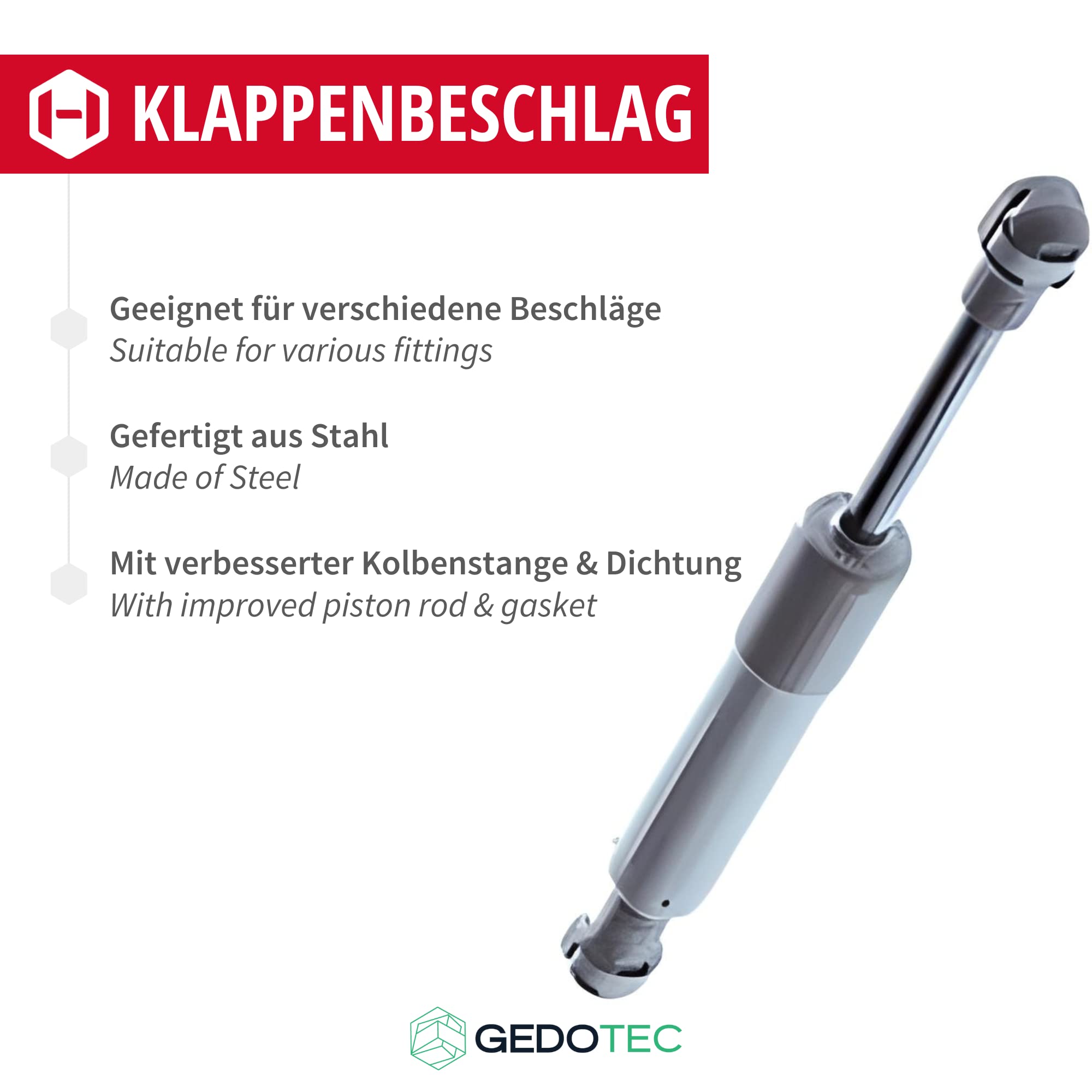 Gedotec Ferrure D'abattant Pour Placard De Cuisine Amortisseur à Gaz