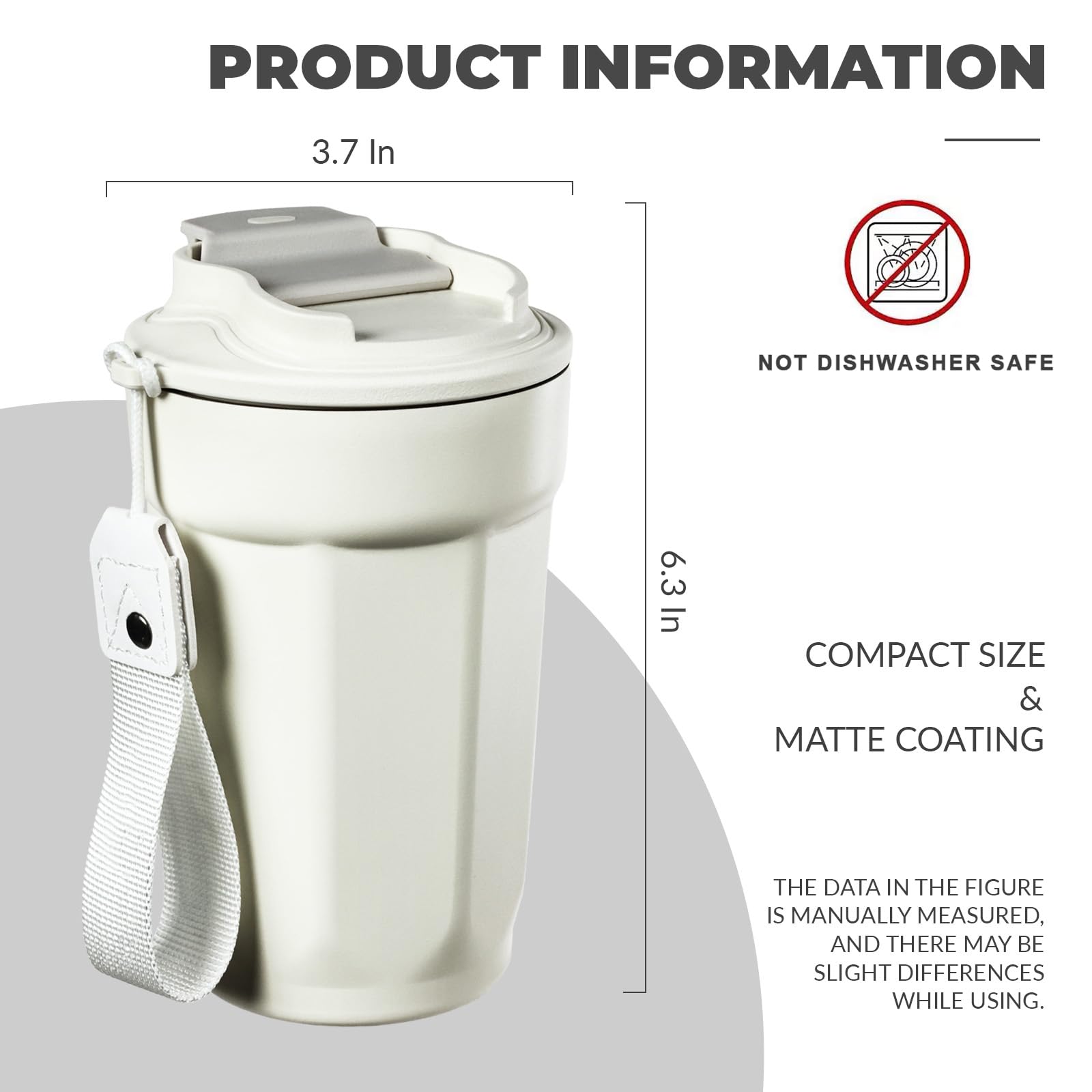 Puraville 12 Oz Stainless Steel Travel Coffee Mug - Vacuum Insulated, Leak Proof Lid, Keeps Drinks Hot/Cold, Car Cup Holder Friendly