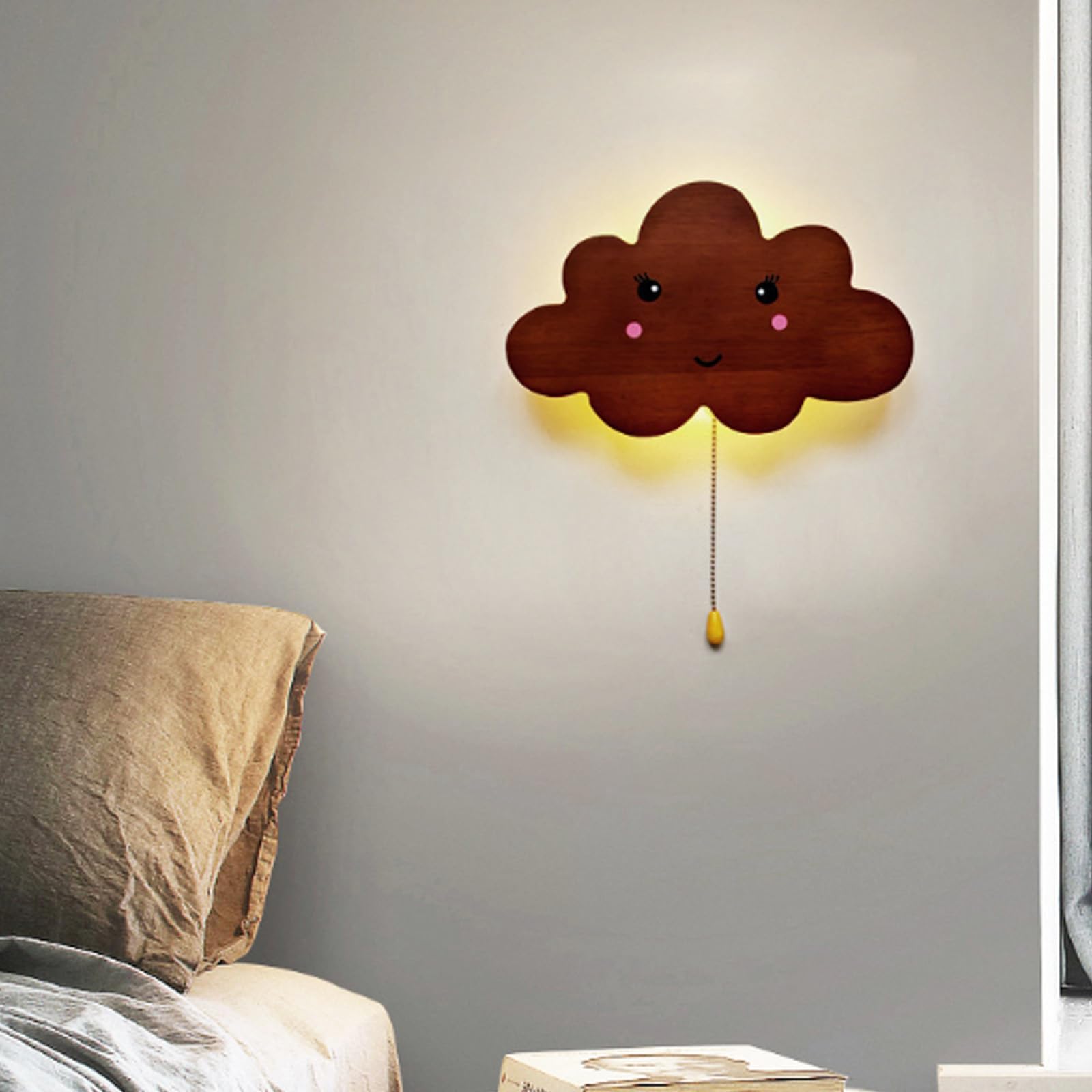 Aplique de pared retro LED recargable con interruptor para sala de estar 8