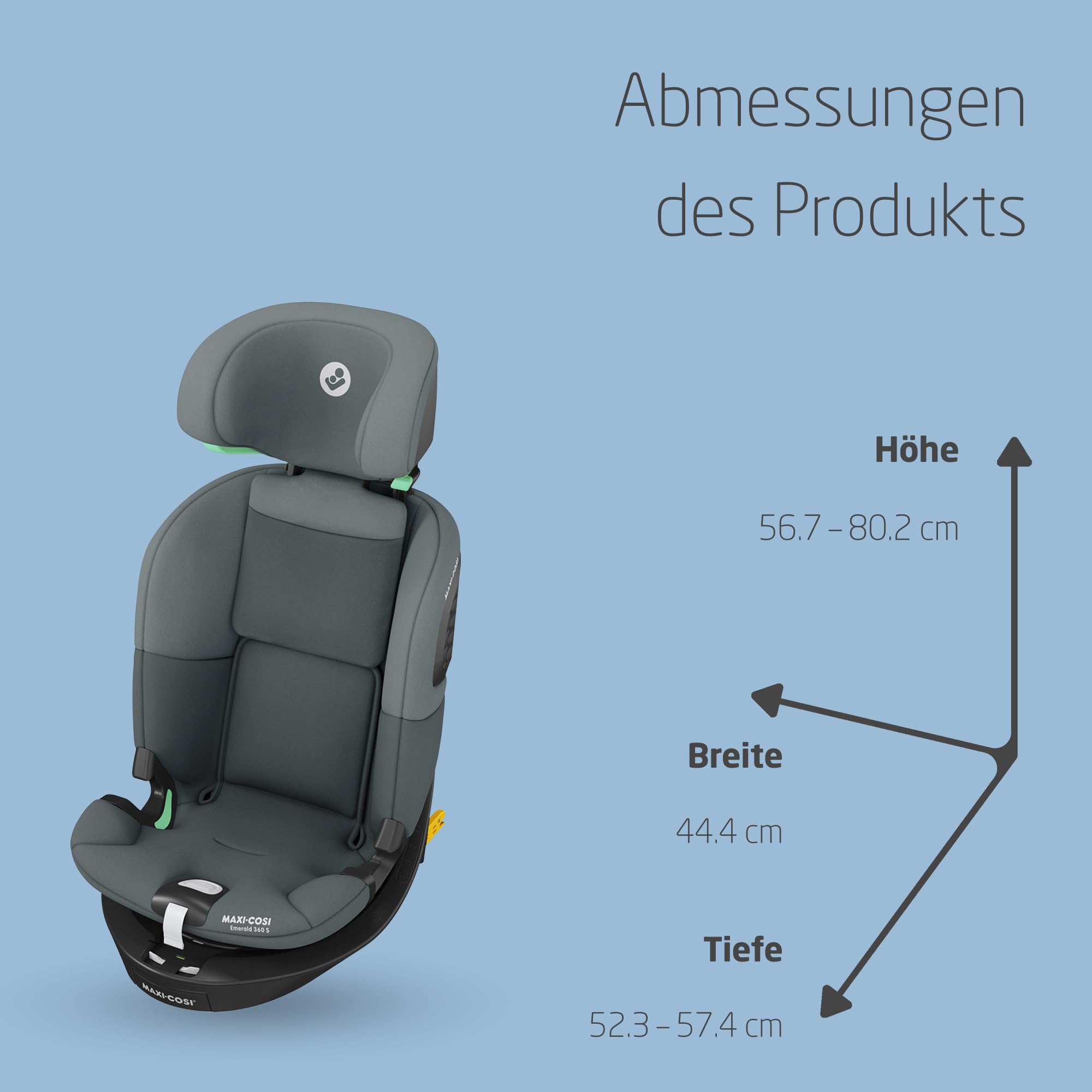 Maxi-Cosi Titan S i-Size Child Car Seat 15 months-12 years 76-150cm ISOFIX 5 Recline Positions G-CELL Protection 5-Point Safety Harness Tonal Graphite