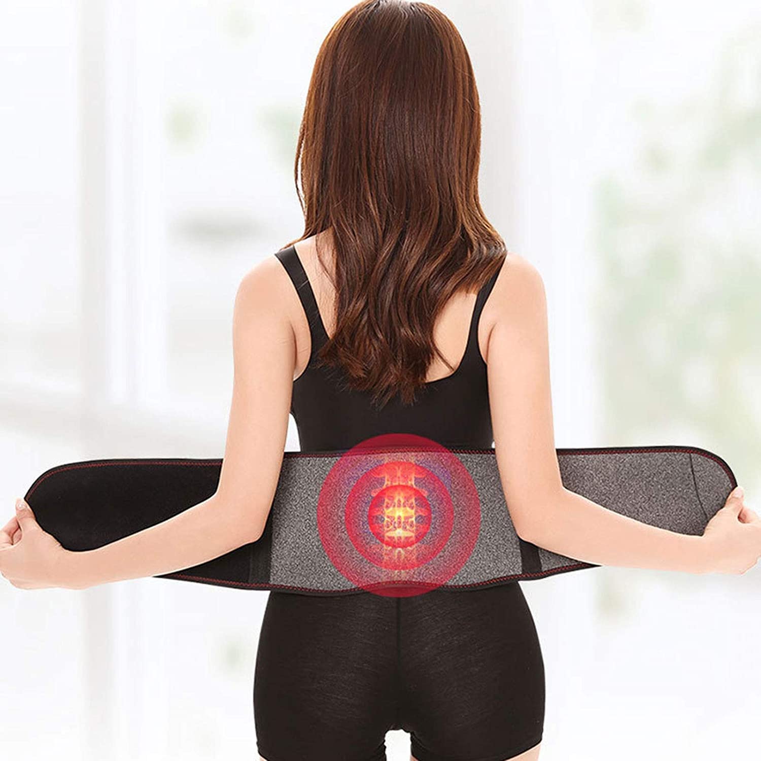 Cintura di Supporto Lombare autoriscaldante, Supporto Lombare, per Uomo e Donna, per Ufficio, autoprotezione della Vita, Cintura Sportiva con Magnete Grigio, Bretelle per la Schiena