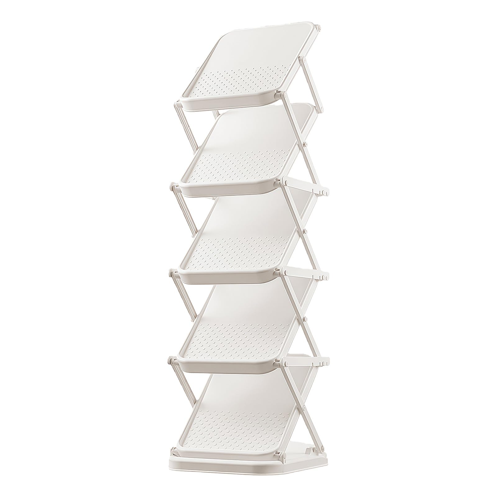 DSLKGWE Foldable Shoe Rack Space Saving Multi Layer Storage for Entryway Easy Assembly Shoe Planner