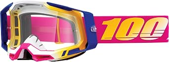 100% Racecraft 2 Mountain Bike & Motocross Goggles - MX and MTB Racing Protective Eyewear Mission - Clear Lens