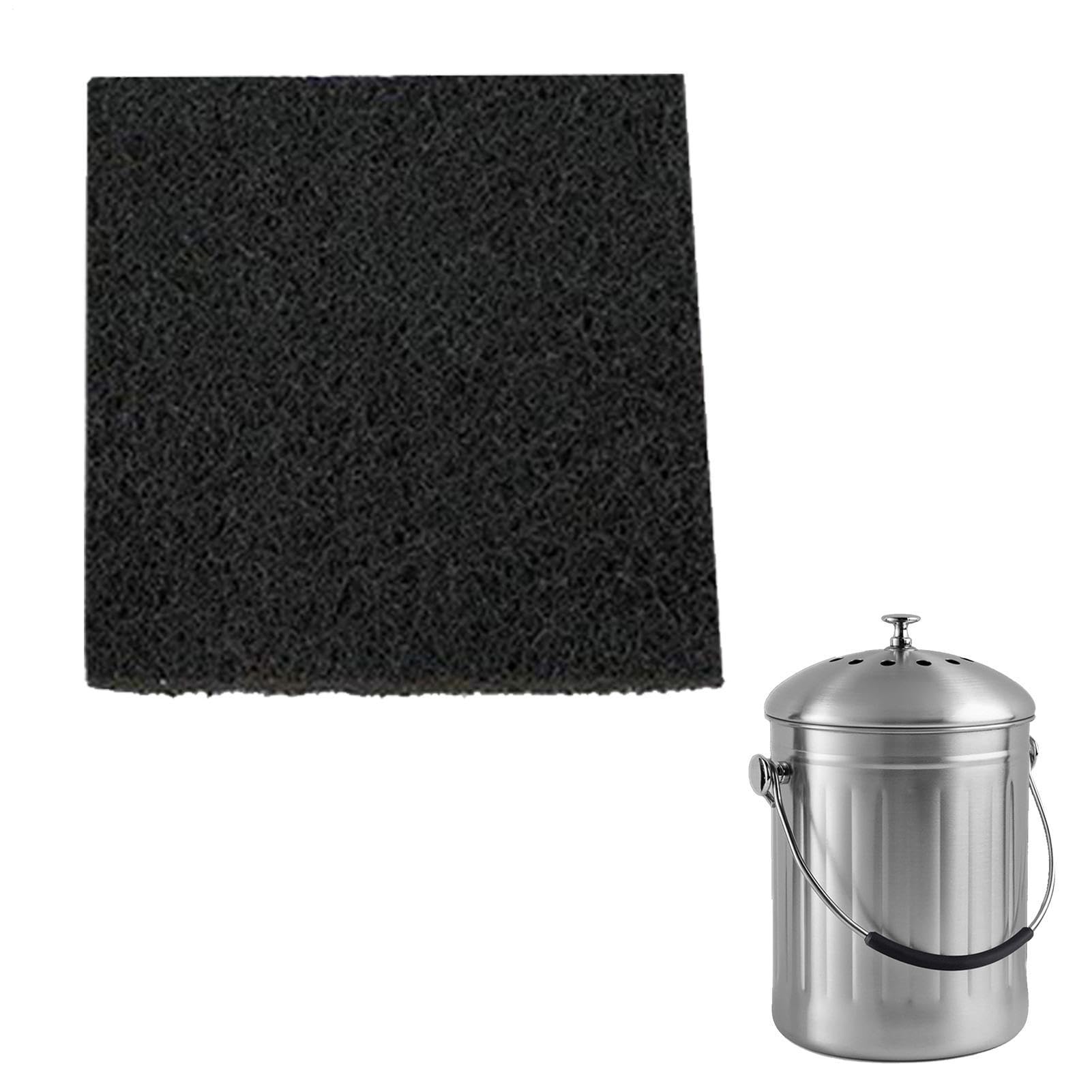 Pack Of 6 Activated Carbon Odour Filter For Kitchen Compost Bins And Food Waste Caddy, Square/Round Thick Charcoal Filters Replacement For Countertop Compost Bucket Pail Bins