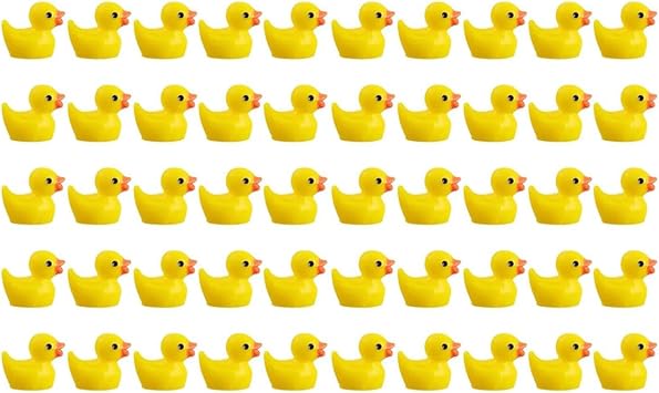 Duck Figurine Mini Resin Small Duck Animal Miniature Figure Micro Fairy Garden DIY Desktop Bonsai Decor Garden Desktop Desk Mini Flower Pot Decoration 50 Pieces