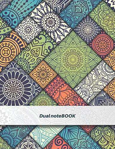 Dual noteBOOK: blank and lined journal with alternating pages | sketchbook for jotting down notes, drawing, diary, travel, sketching, doodling, ... Pages (60 Ruled + 60 Blank) | Mandala cover