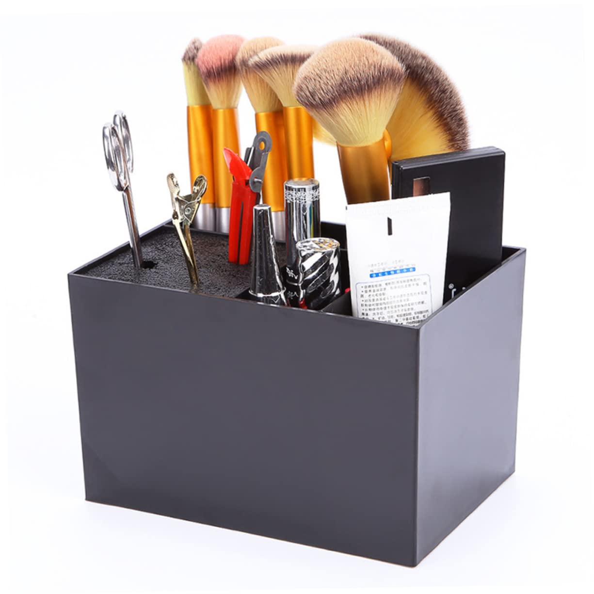 IWOWHERO Hairdressing Scissors Holder Stand 6 Slot Storage Box Black Hair Salon Tools Holder