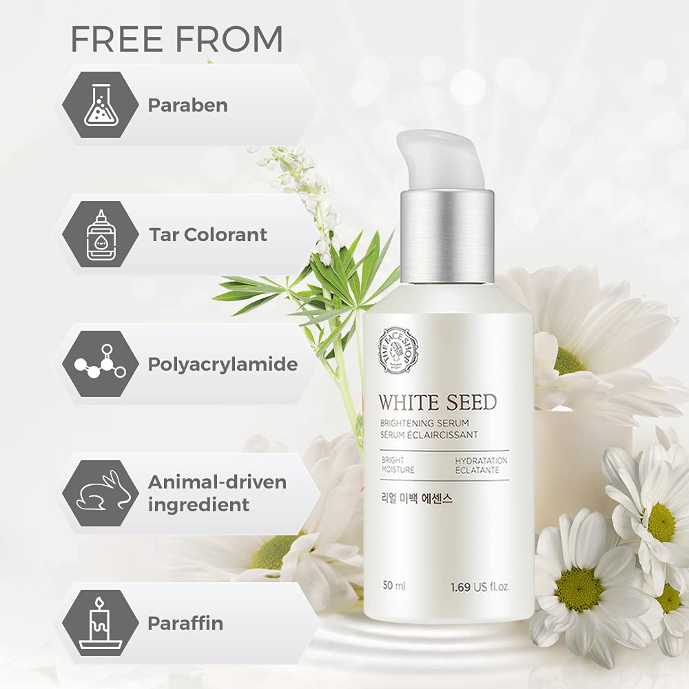 The Face Shop Whiteseed Brightening Serum | Deep Skin Brightening, Boost Moisturization & Pore Minimize | Skin Texture & Clarity Improvement, Dullness Reducing, 1.69 Fl Oz - Image 9