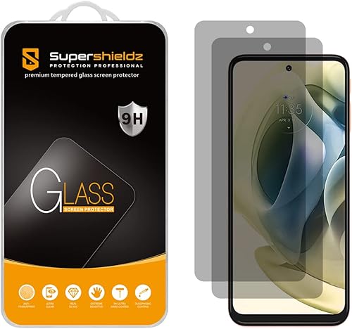 Supershieldz Paquete de 2 protectores de pantalla de vidrio templado antiespía para Motorola Moto G Stylus (2022) / Moto G Stylus 5G (2022)