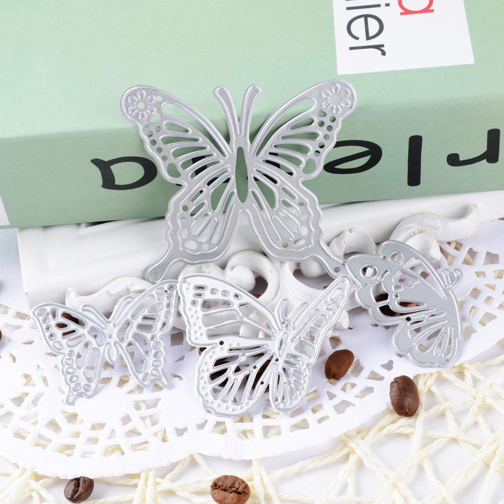 Stencil Per Fustelle Da Taglio 4 Pezzi - Ghirlanda, Palloncino, Rosa, Farfalla - Foto 7