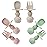 PandaEar 6 Pack Silicone Baby Spoons and Fork Feeding Set- Anti-Choke First Self Feeding Utensils for Baby Led Weaning Ages 3 Months (Pink, Green&Linen)