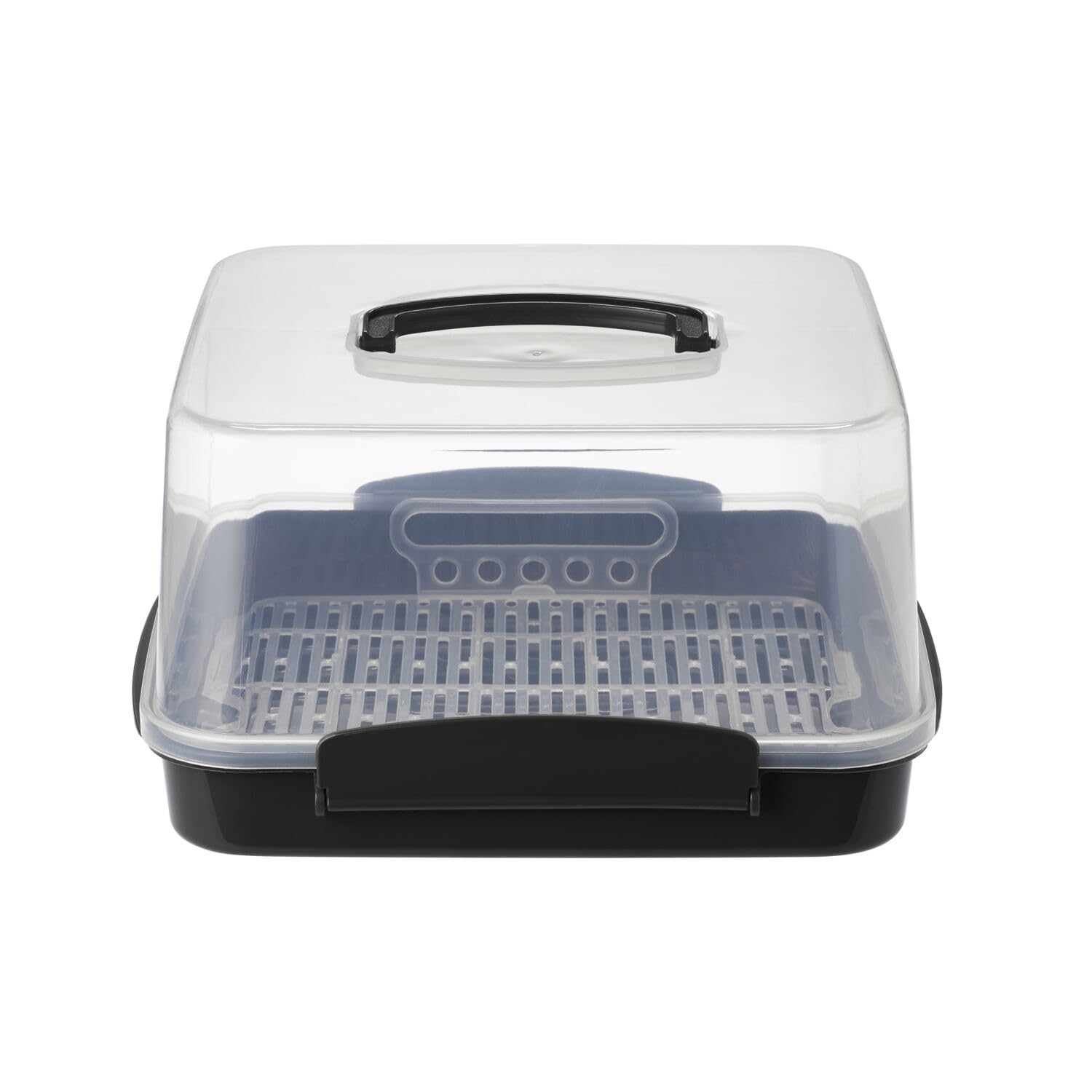 lakeland Large Square Cake Storage Caddy – 28cm x 28cm x 18cm H Click-Lock Clips To Secure Lid