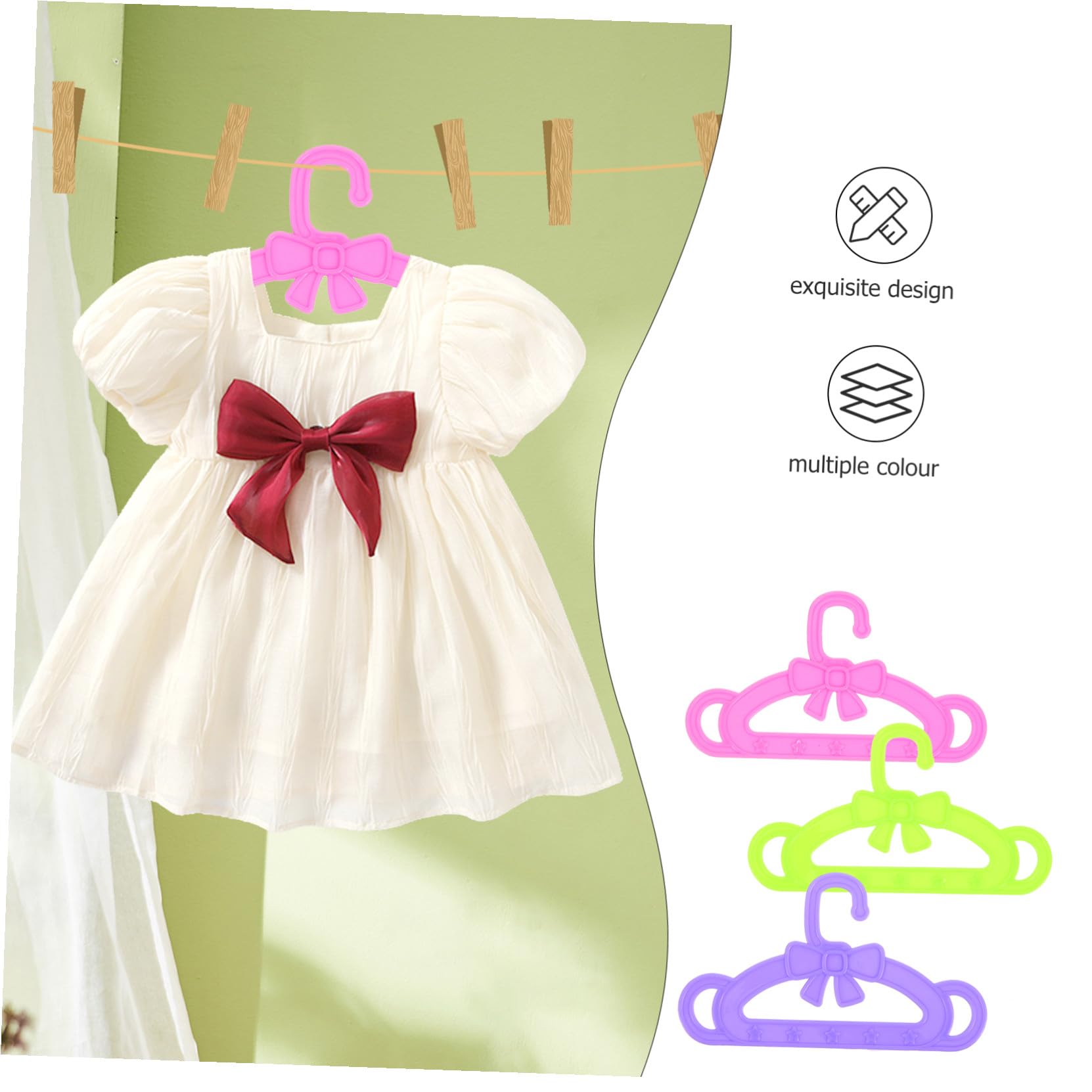 Gatuida 15 Perchas de Plástico para Ropa de Muñecas 15 Unidades Accesorios para Muñecas , para Niñas Juguetes para Bebés y Niñas