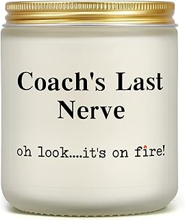 Coaches Gifts - Thank You Gifts for Coach - Funny Coach Gifts for Women Men - Coach's Last Nerve Candle Gift for Cheer Coach Swim Basketball Baseball Football Soccer Gymnastics - Cool Coach Present