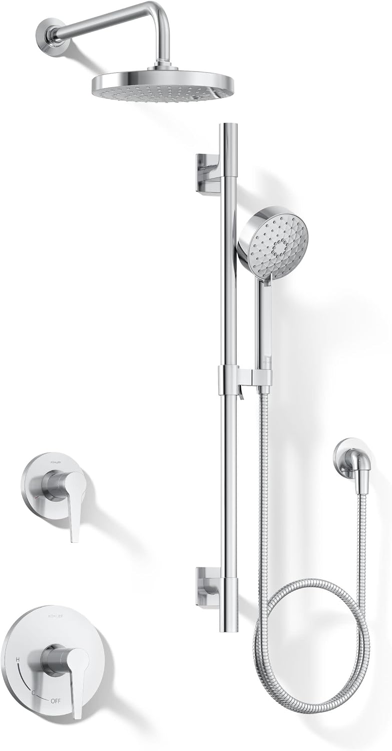 Kohler shower system installed in modern bathroom