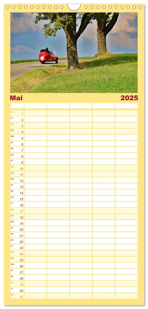 Familienplaner 2025 - Messerschmitt KR 201 Roadster mit 5 Spalten (Wandkalender, 21 x 45 cm) CALVENDO: Vollgas mit 10 PS (CALVENDO Mobilitaet)