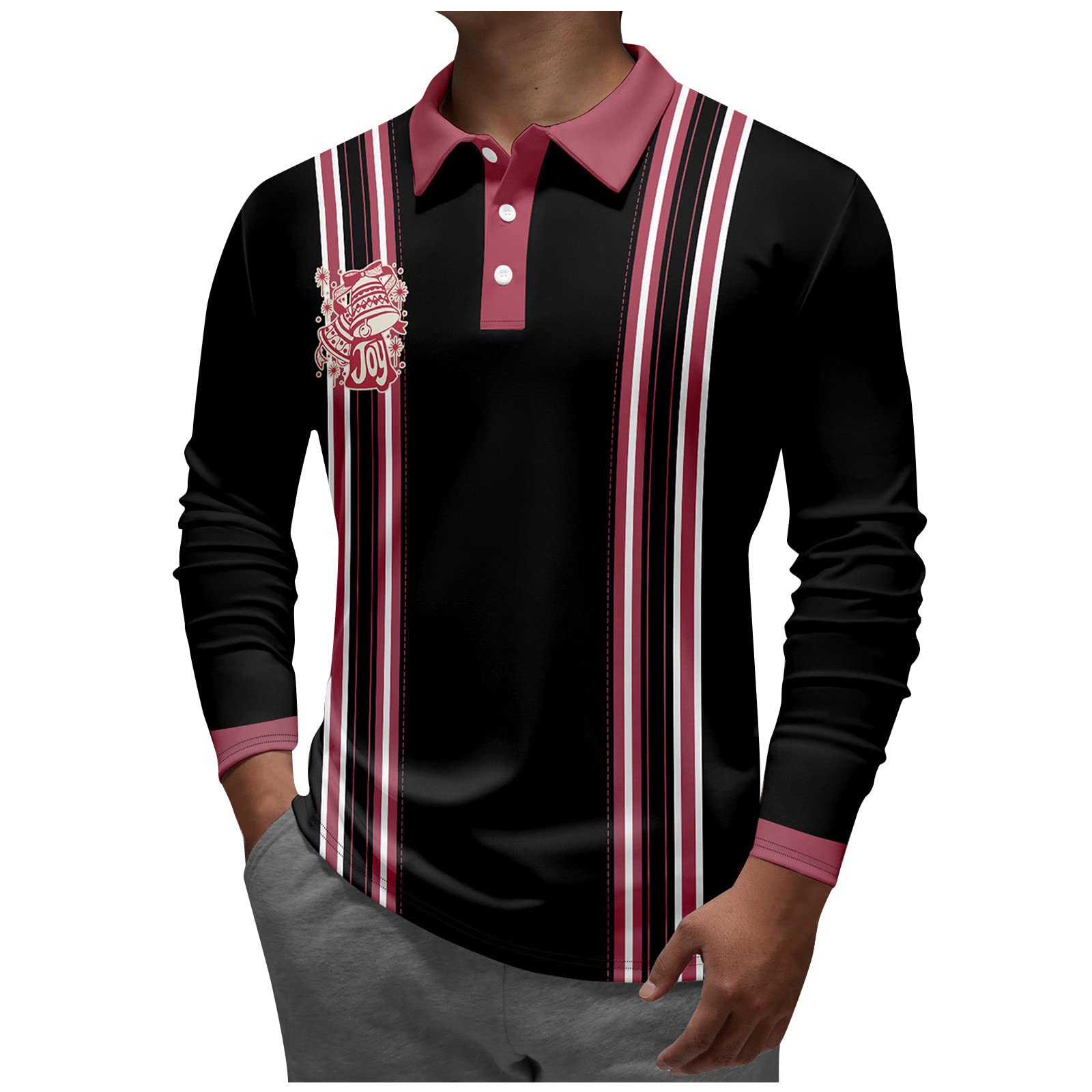 Men's Regular Fit Shirt 3 Button Long Sleeve Printing Shirt Loose Fit Business Slim Fit Tops Lightweight Shirts