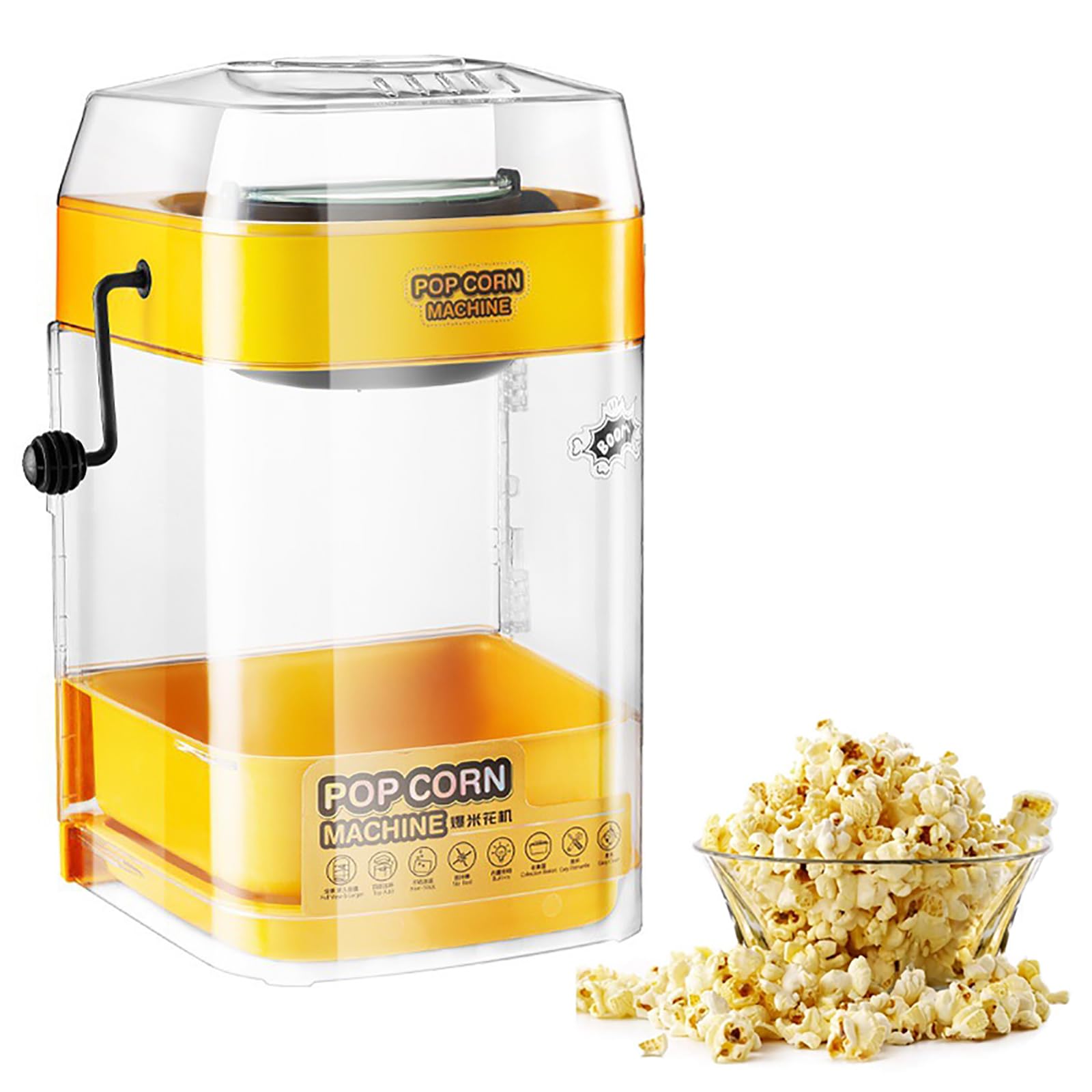 Máquina De Palomitas De Maíz, Máquina Comercial De Palomitas De Maíz Con 3 Cucharas, Operación Con Un Botón Y Acabado Rápido, Hervidor Y Puerta Extraíbles Y Fácil De Limpiar, Para Fiestas, Hogar