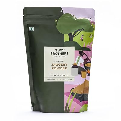 Two Brothers Organic Farms Sugarcane Jaggery Powder(500g) Natural Sweetener|Refined Sugar Alternative | Hand-Crushed Nat