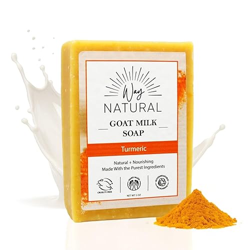Jabón de leche de cabra, cúrcuma, hidratante, suave, artesanal, leche real, jabón orgánico de cabra - Jabón en barra cremoso y natural para hombres