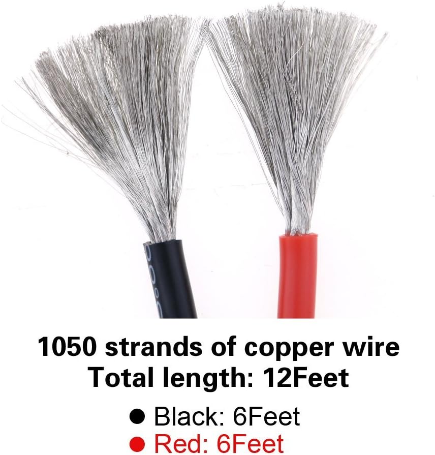 Buy 1 get 1 🔥 Glarks 10 Gauge (AWG) Silicone Wire 12Feet (6ft Black / 6ft Red) Super Soft Flexible Silicone Wire
