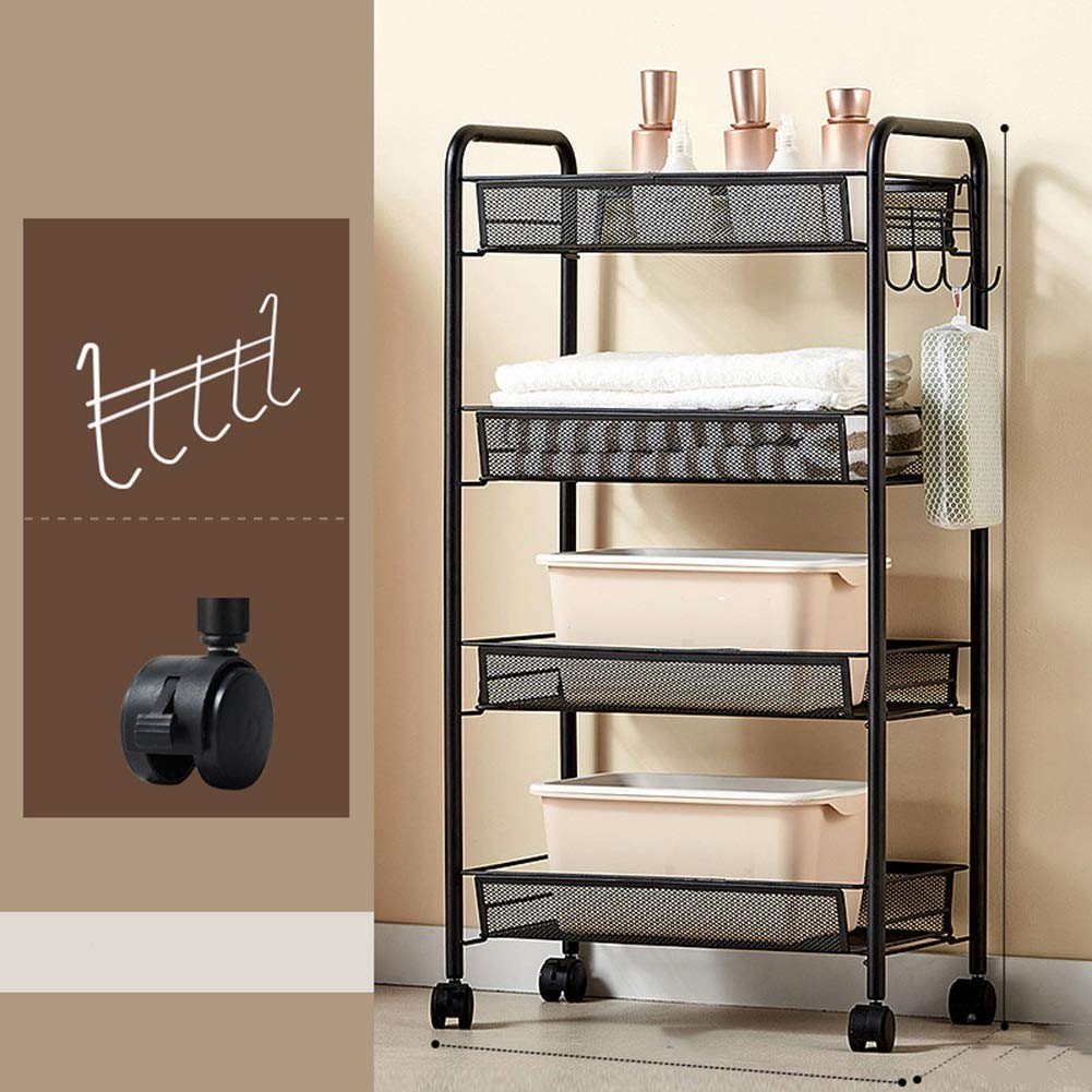 Carrello portavivande in acciaio inox resistente con 3 ripiani e ruote girevoli per uso domestico, hotel e bar. Facile da montare. Disponibile in 3 misure: argento (80x40x85 cm) e nero (45x26x84 cm)