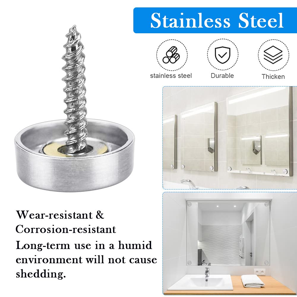 Viti A Specchio In Acciaio Inox 304 - 8 Pezzi Con Coperchio, Per Fissaggio Specchi E Decorazioni - Foto 12