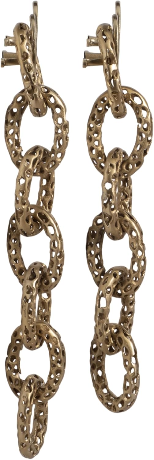 Elegant Room Decor Wall Hanging Chain Design - Home Decor Accent for Living Room Decor and Bedroom Accent As Wall Art - Hanging Wall Decor Perfect Bathroom and Home Decor Accent - Set of 2, 34", Gold