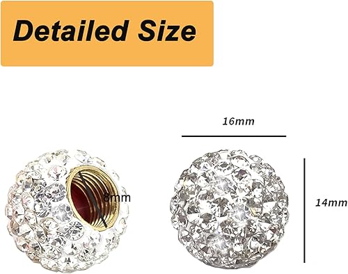 Vista 13 de Válvula de neumático de rueda de automóvil, paquete de 4 tapas de aire hechas a mano con diamantes de imitación de cristal, accesorios para Azul