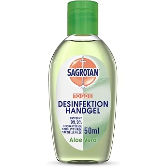 Sagrotan Hand Sanitiser Gel with Aloe Vera, Handy Travel Size Hand Sanitiser, 1 x 50 ml