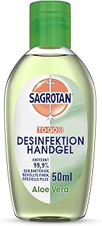 Sagrotan Hand-Desinfektionsgel mit Aloe Vera – Desinfektionsmittel für die Hände in praktischer Reisegröße – 1 x 50 ml