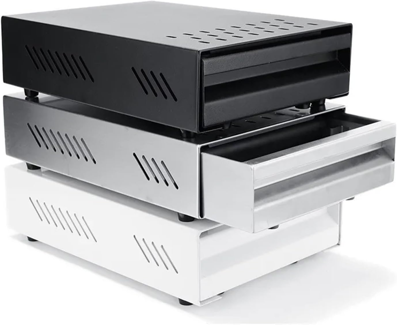 Stainless Steel Coffee Grounds Box, Drawer-type Knocking Box, Storage Bucket, Knocking Box, Bar(Sliver 28X18cm)