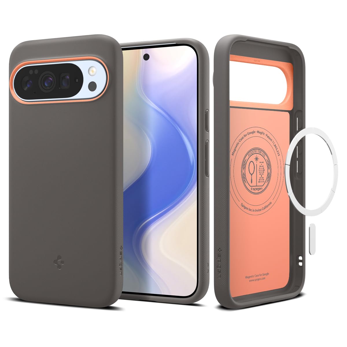 Spigen Case for Pixel 10 Pro XL Case, Nano Pop MagFit Designed for Google Pixel 10 Pro XL - Papaya Gray