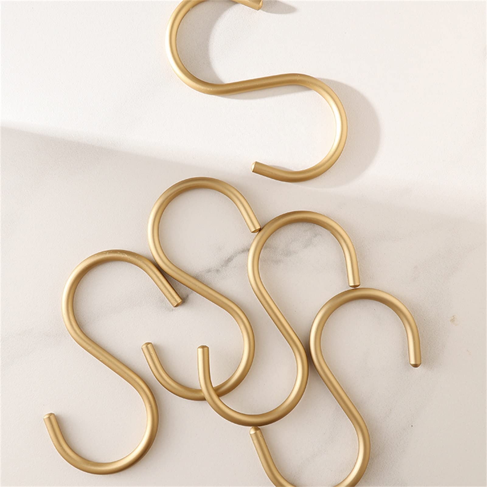 AnSafe Gancio A Forma di S, Lega di Alluminio Appendiabito Appendiabiti Impermeabile E Antiruggine Armadio Camera da Letto Bagno Veranda 10 Pezzi Color Oro